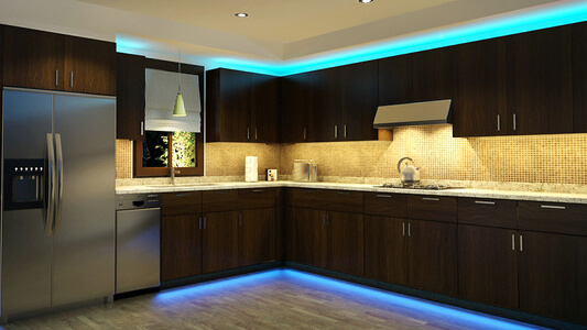 Kitchen with Strip Lights